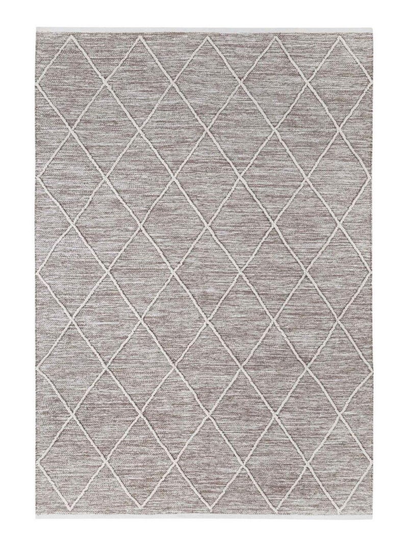 Tapis salon et chambre tissé en coton motif scandinave COTONA Marron - Kiabi
