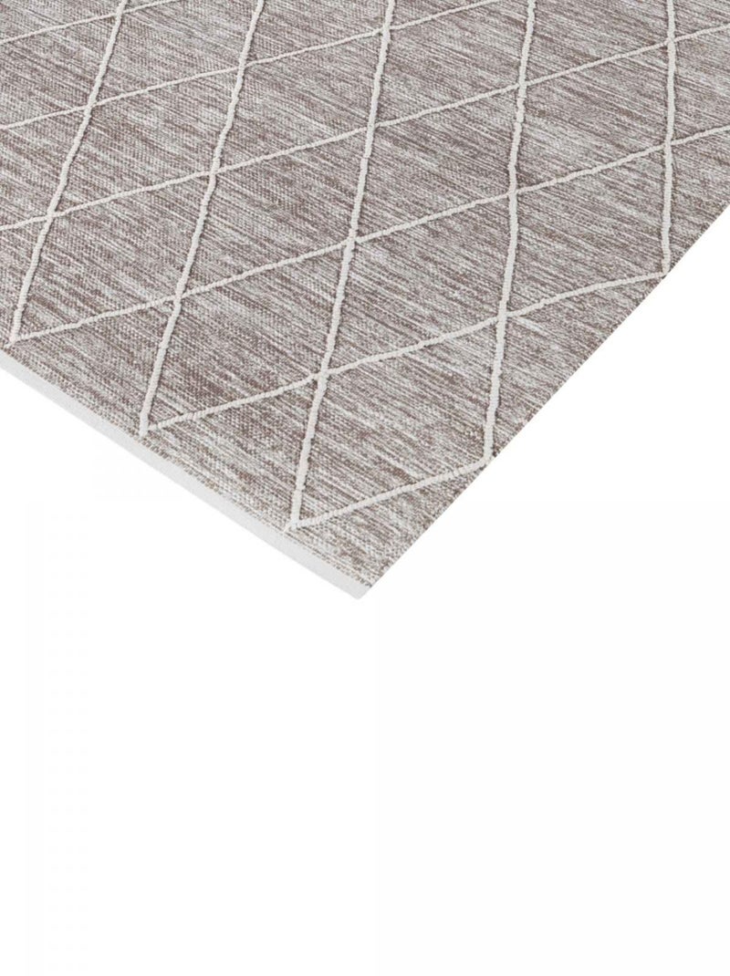 Tapis salon et chambre tissé en coton motif scandinave COTONA Marron - Kiabi
