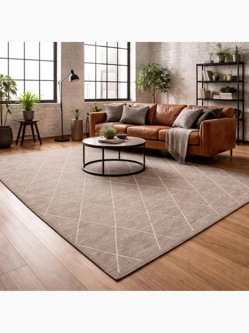 Tapis salon et chambre tissé en coton motif scandinave COTONA - Kiabi