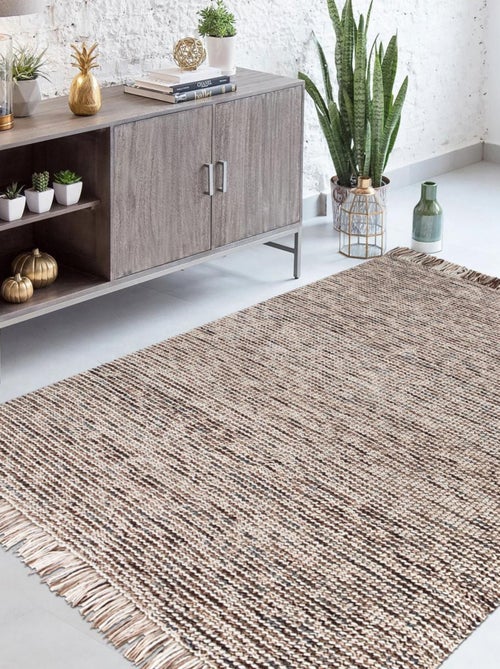 Tapis salon et chambre tissé en laine motif ethnique JEDI - Kiabi