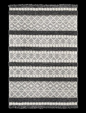 Tapis salon et chambre tissé en laine motif ethnique NOUKA