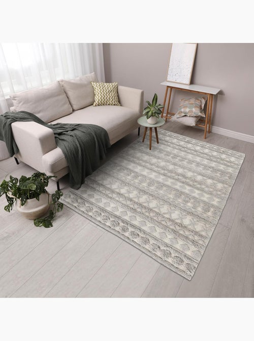 Tapis salon et chambre tissé en laine motif scandinave TINCA - Kiabi