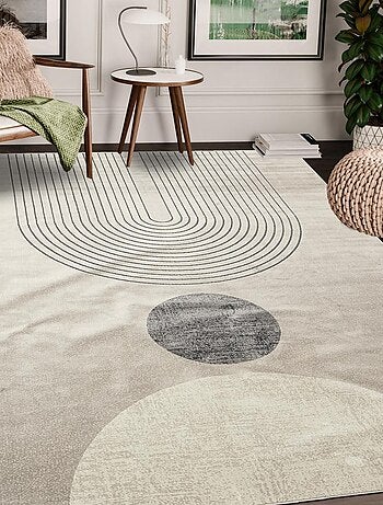 Tapis salon et chambre tissé en viscose motif géométrique SONDA