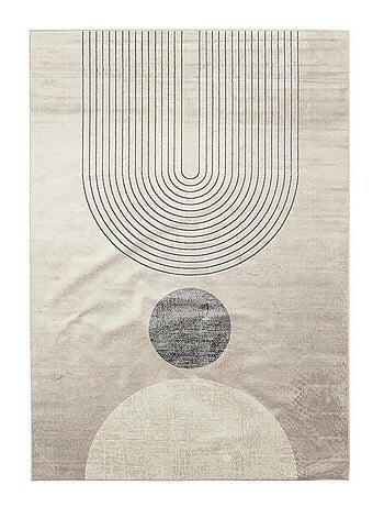 Tapis salon et chambre tissé en viscose motif géométrique SONDA