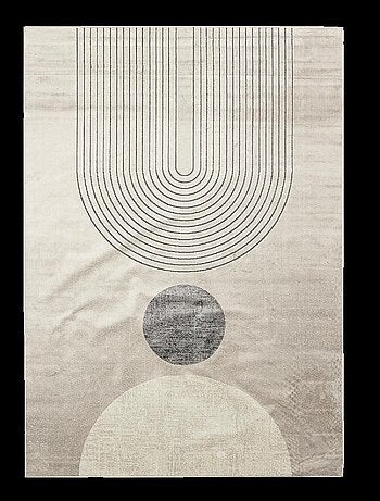 Tapis salon et chambre tissé en viscose motif géométrique SONDA