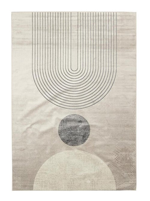 Tapis salon et chambre tissé en viscose motif géométrique SONDA - Kiabi