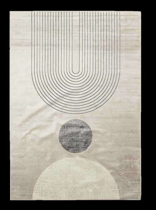 Tapis salon et chambre tissé en viscose motif géométrique SONDA - Kiabi