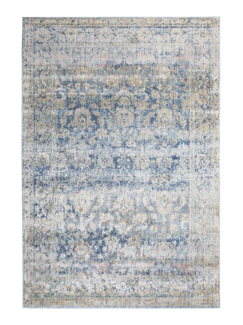 Tapis salon et chambre tissé motif abstrait BELANO Bleu - Kiabi