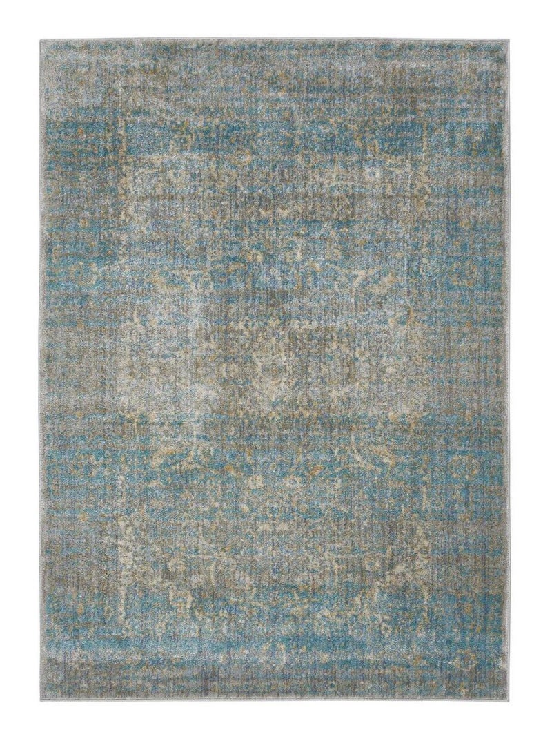 Tapis salon et chambre tissé motif abstrait BELANO Bleu - Kiabi