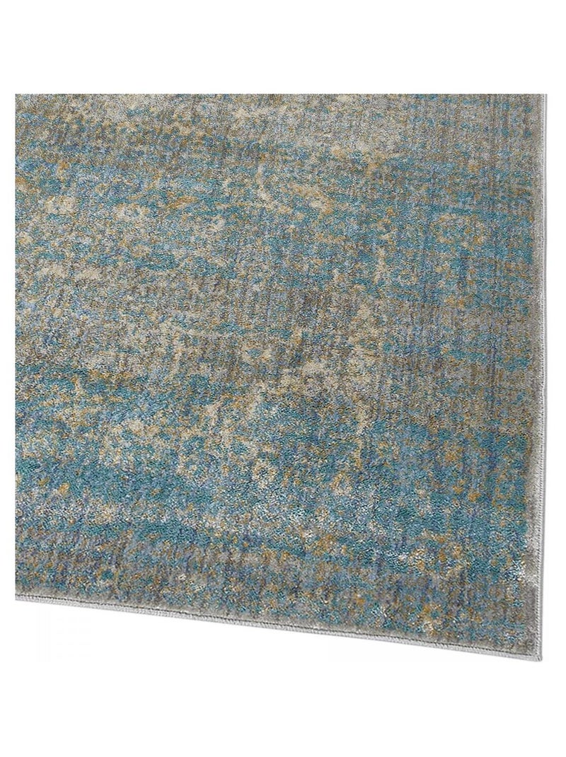 Tapis salon et chambre tissé motif abstrait BELANO Bleu - Kiabi