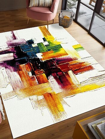 Tapis salon et chambre tissé motif abstrait BELO 3