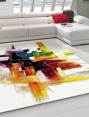 Tapis salon et chambre tissé motif abstrait BELO 3