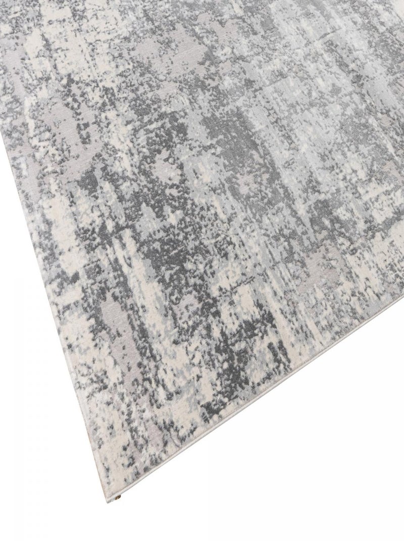 Tapis salon et chambre tissé motif abstrait BERLO Argent - Kiabi