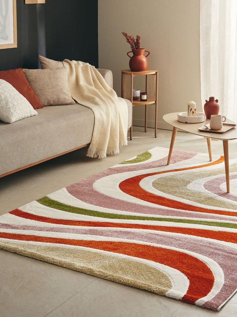 Tapis salon et chambre tissé motif abstrait ECHO 4 Multicolore - Kiabi