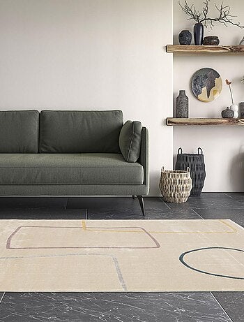Tapis salon et chambre tissé motif abstrait FLARINE 5