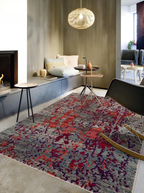 Tapis salon et chambre tissé motif abstrait GRANDAZ - Kiabi