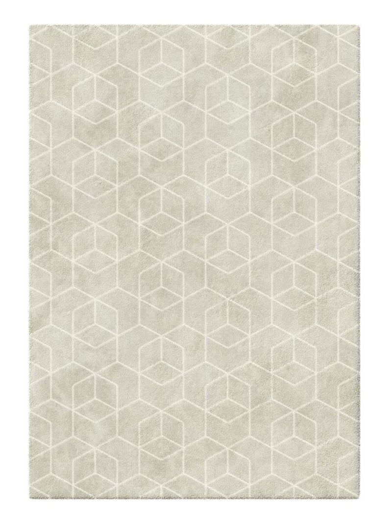 Tapis salon et chambre tissé motif abstrait LUCEN 8 Argent - Kiabi