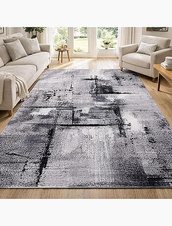 Tapis salon et chambre tissé motif abstrait LYN1 TABLO