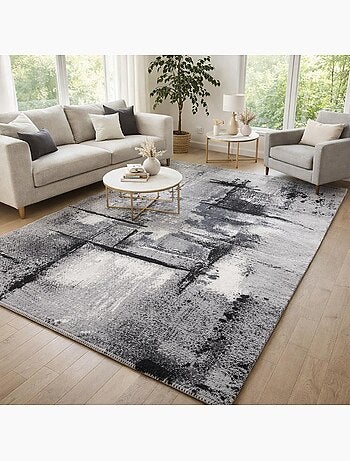 Tapis salon et chambre tissé motif abstrait LYN1 TABLO