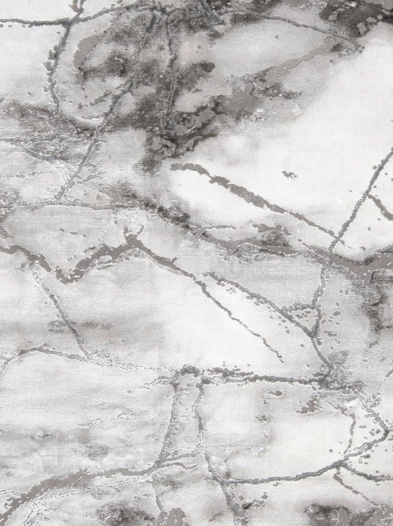 Tapis salon et chambre tissé motif abstrait MARBAL Gris - Kiabi