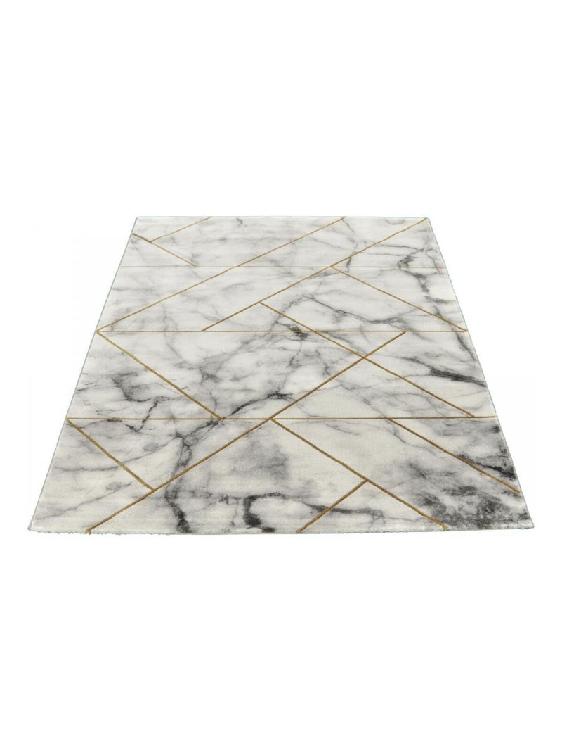 Tapis salon et chambre tissé motif abstrait MARBLI Gris - Kiabi