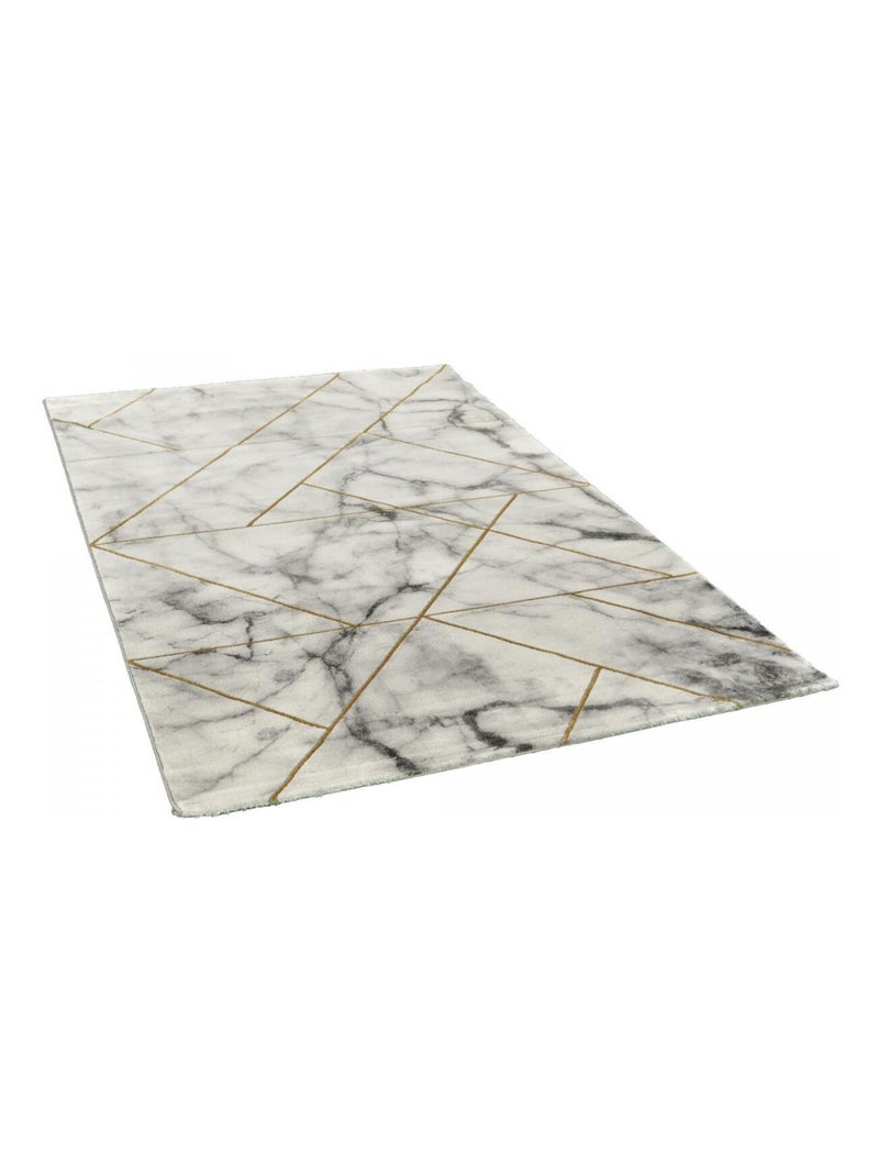 Tapis salon et chambre tissé motif abstrait MARBLI Gris - Kiabi