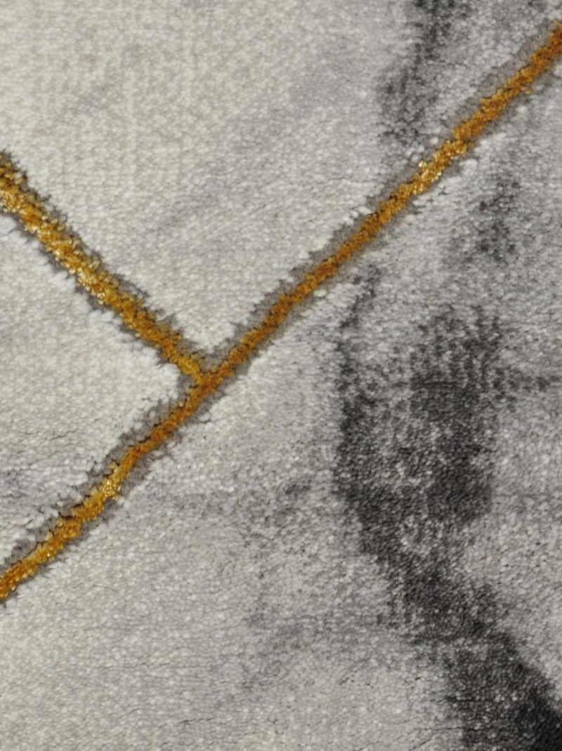 Tapis salon et chambre tissé motif abstrait MARBLI Gris - Kiabi