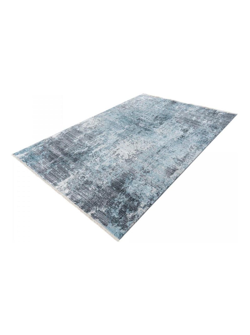 Tapis salon et chambre tissé motif abstrait MEDELLA Bleu - Kiabi