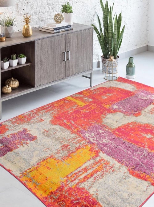 Tapis salon et chambre tissé motif abstrait NOUTRI - Kiabi