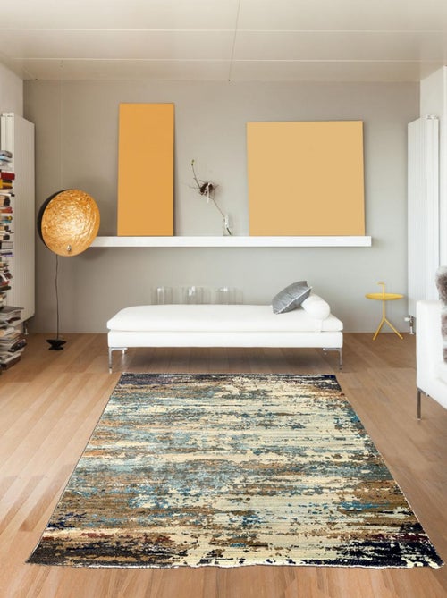 Tapis salon et chambre tissé motif abstrait OEUVRO - Kiabi