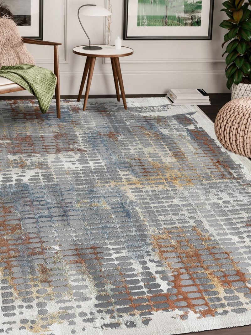 Tapis salon et chambre tissé motif abstrait SOLGA F Multicolore - Kiabi