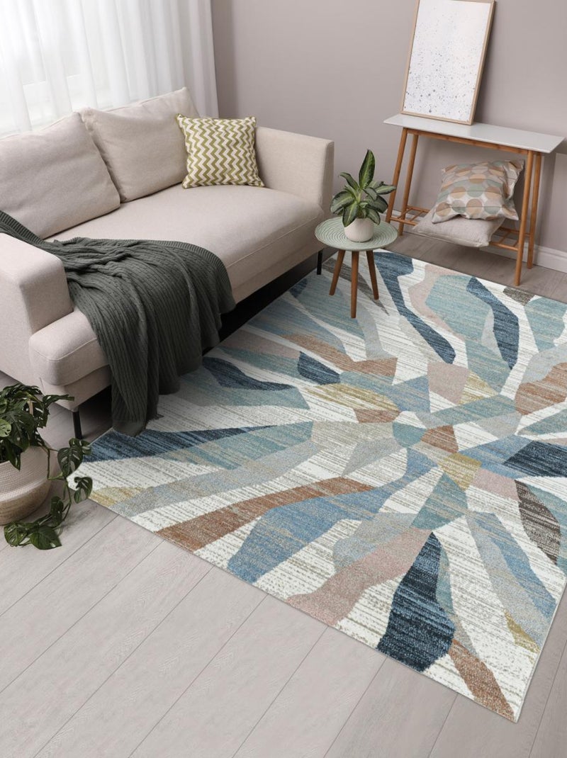 Tapis salon et chambre tissé motif abstrait SPLENDIMI Multicolore - Kiabi