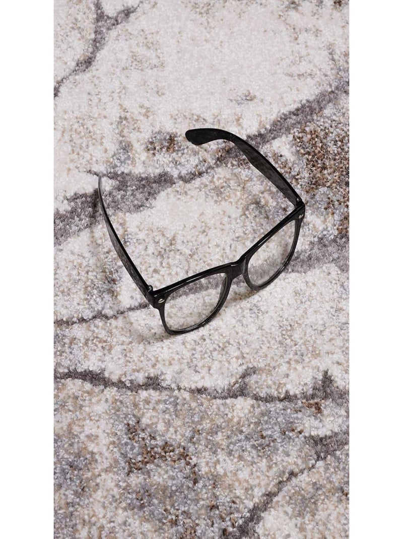 Tapis salon et chambre tissé motif abstrait TERSORE Gris - Kiabi