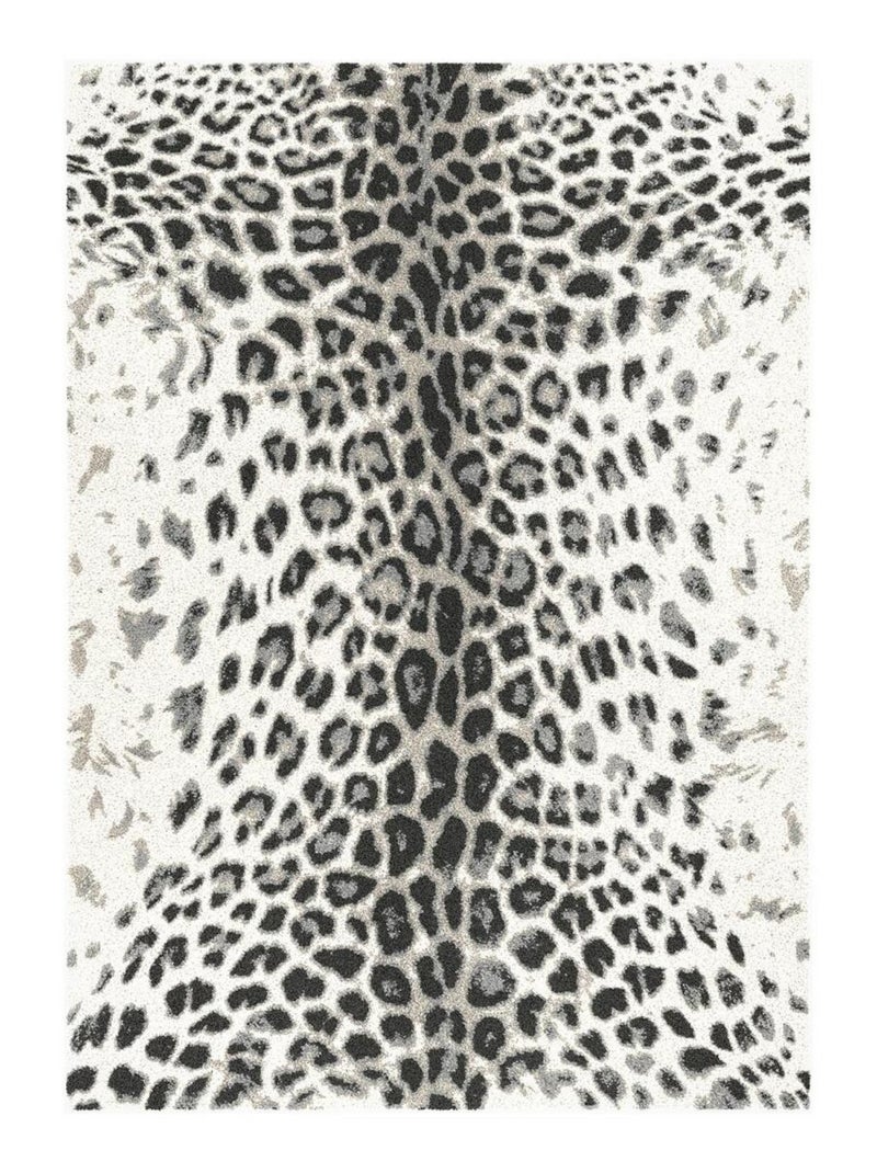 Tapis salon et chambre tissé motif animaux BELLA 5 Noir - Kiabi