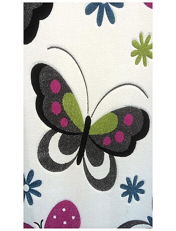 Tapis salon et chambre tissé motif animaux BUTERFLY