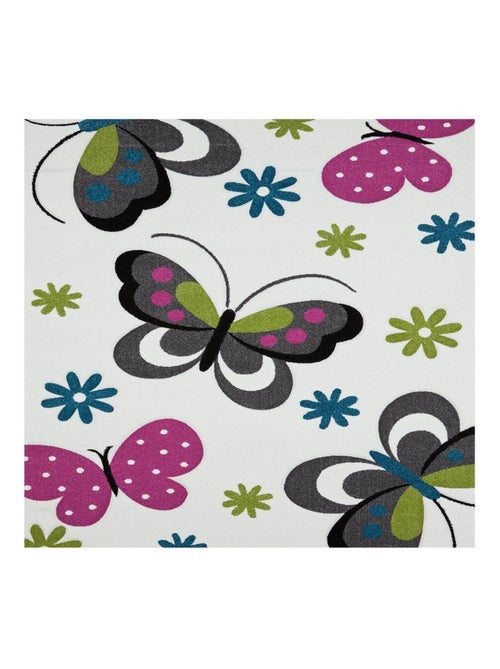 Tapis salon et chambre tissé motif animaux BUTERFLY - Kiabi
