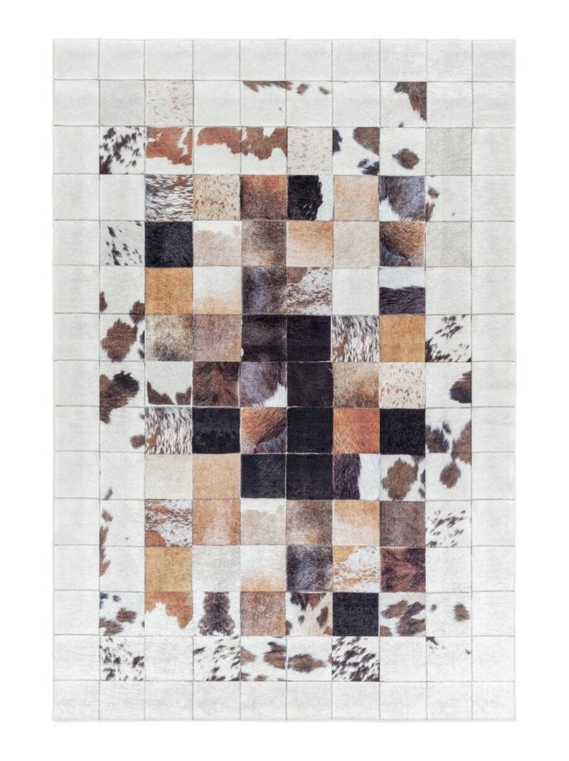 Tapis salon et chambre tissé motif animaux HUSLIO Ecru - Kiabi