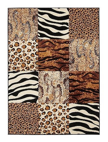Tapis salon et chambre tissé motif animaux LYN1 SAVANA