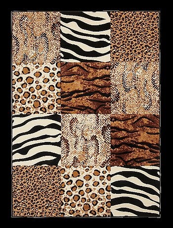 Tapis salon et chambre tissé motif animaux LYN1 SAVANA