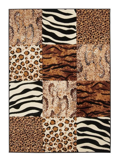 Tapis salon et chambre tissé motif animaux LYN1 SAVANA - Kiabi