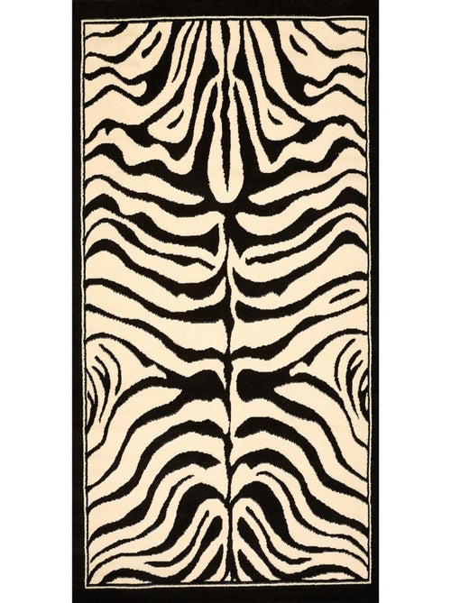 Tapis salon et chambre tissé motif animaux LYN1 ZEBRO - Kiabi