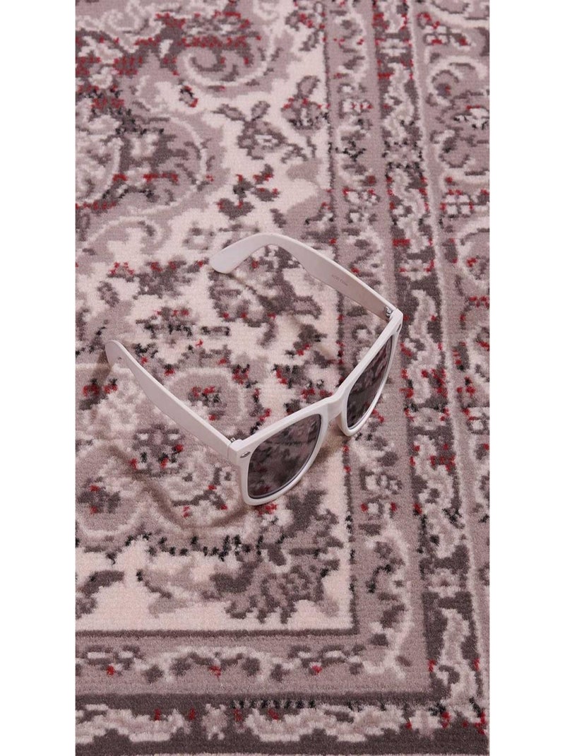 Tapis salon et chambre tissé motif baroque LYN1 NYBRO Gris - Kiabi