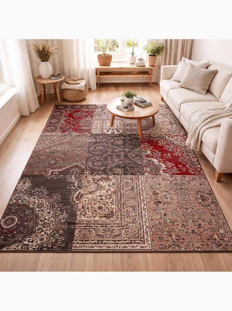Tapis salon et chambre tissé motif baroque LYN1 NYBRO Gris - Kiabi