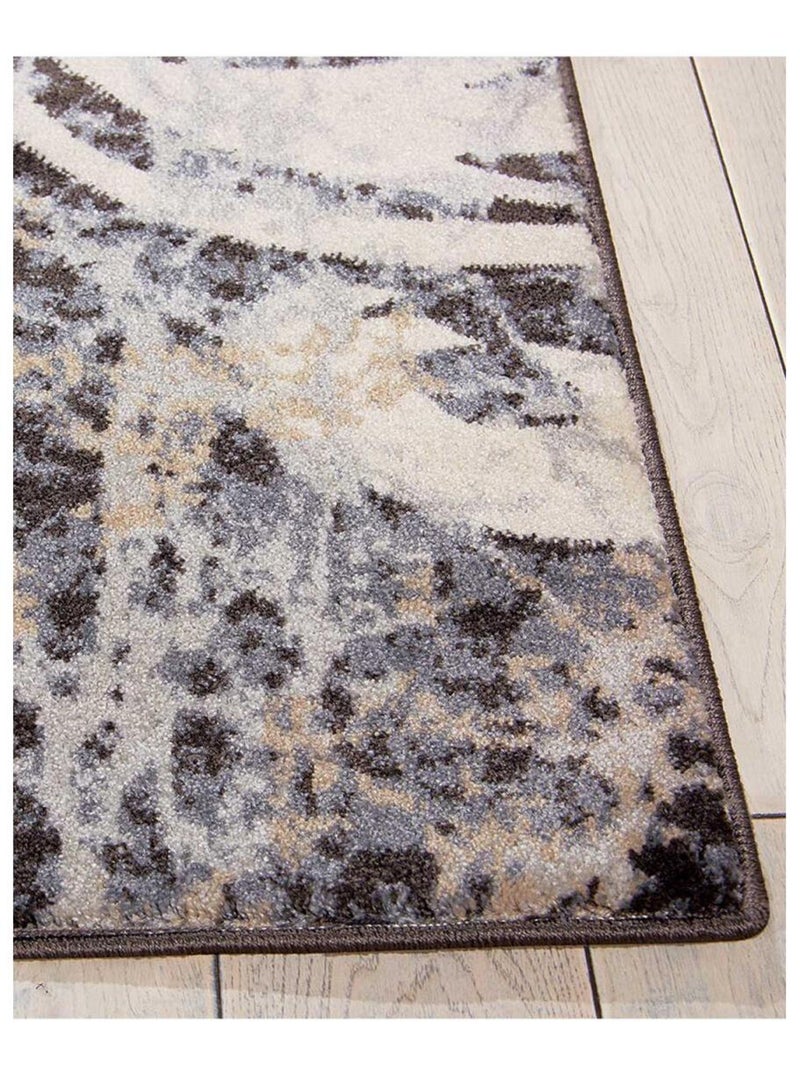 Tapis salon et chambre tissé motif baroque MAIXU Gris - Kiabi