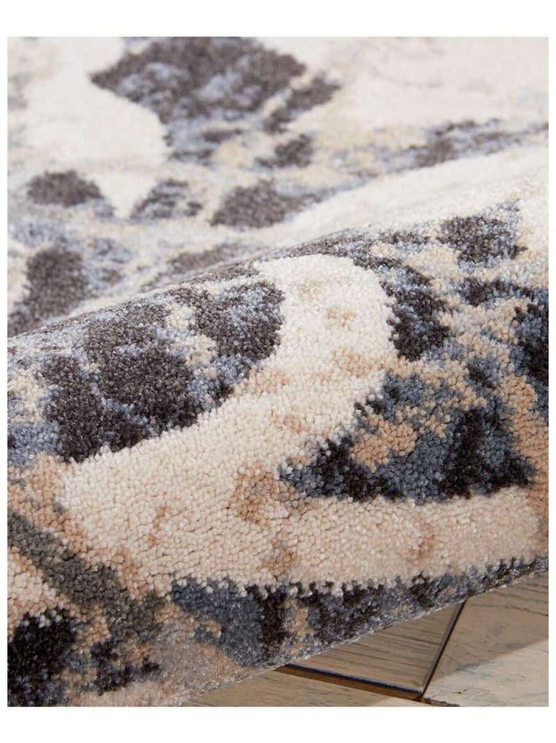 Tapis salon et chambre tissé motif baroque MAIXU Gris - Kiabi