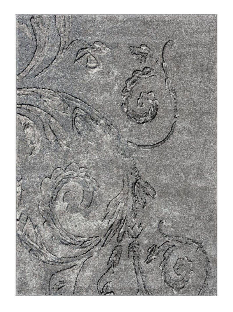 Tapis salon et chambre tissé motif baroque MUMBA D Gris - Kiabi