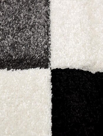 Tapis salon et chambre tissé motif damier LYN8 COMMA