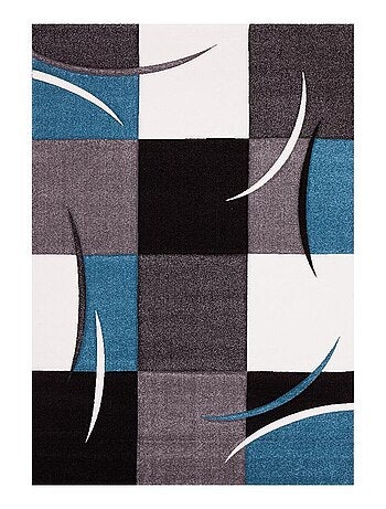 Tapis salon et chambre tissé motif damier LYN8 COMMA