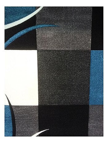 Tapis salon et chambre tissé motif damier LYN8 COMMA