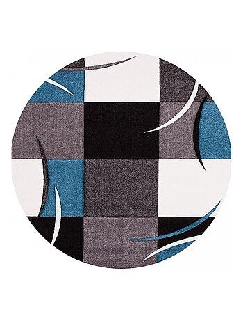 Tapis salon et chambre tissé motif damier LYN8 COMMA